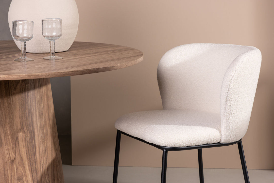 Venture Home Edina Dining Chair 2-pack - Black / White Boucle