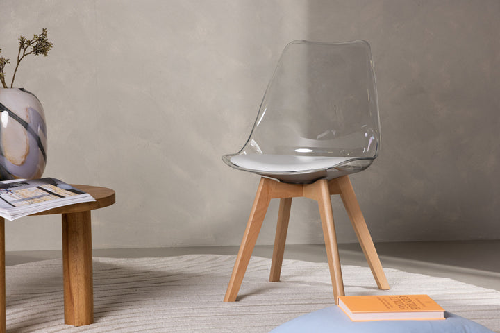 Venture Home Edvin Dining Chair 2-pack - Nature / PET (seat cushion white) PET surface,seat with usual sponge