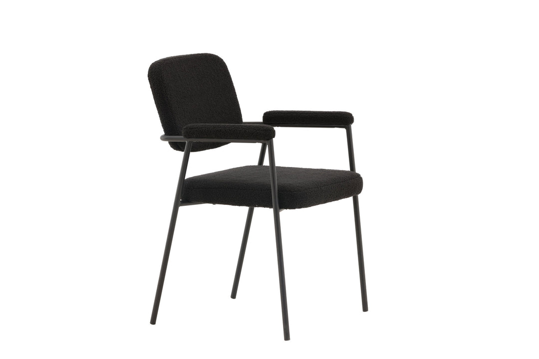 Venture Home Yesterday Dining Chair 2-pack - Black / Black Boucle