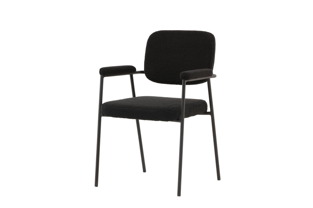 Venture Home Yesterday Dining Chair 2-pack - Black / Black Boucle