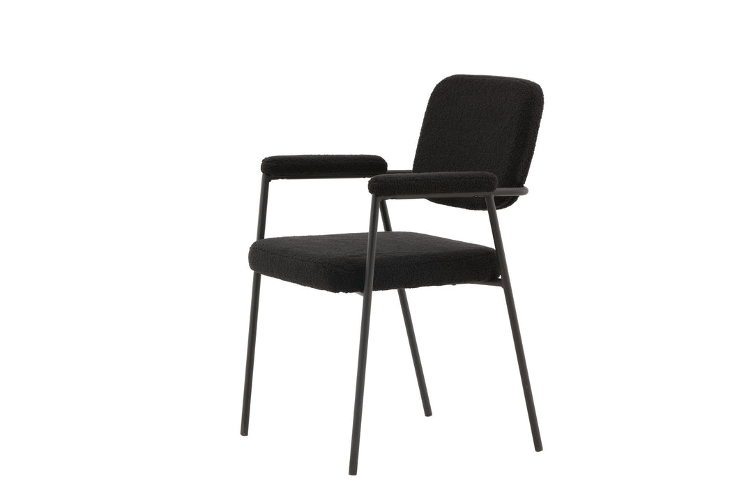 Venture Home Yesterday Dining Chair 2-pack - Black / Black Boucle