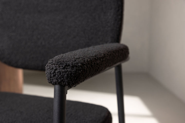 Venture Home Yesterday Dining Chair 2-pack - Black / Black Boucle