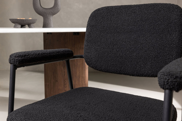 Venture Home Yesterday Dining Chair 2-pack - Black / Black Boucle