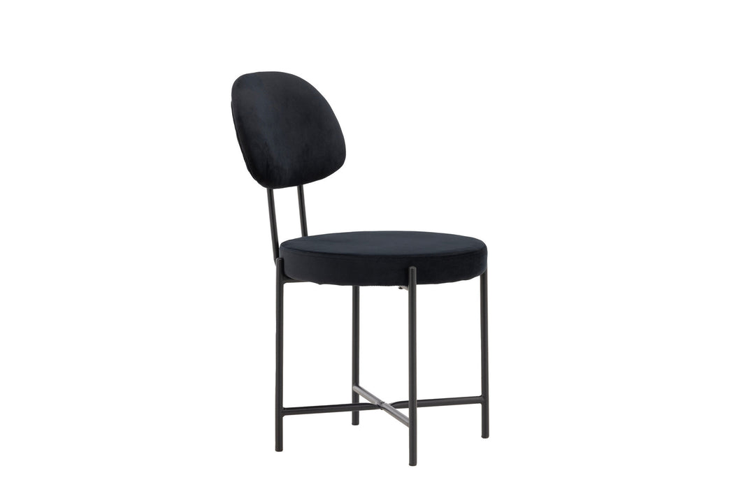 Venture Home Stella Dining Chair 2-pack - Black / Black Velvet