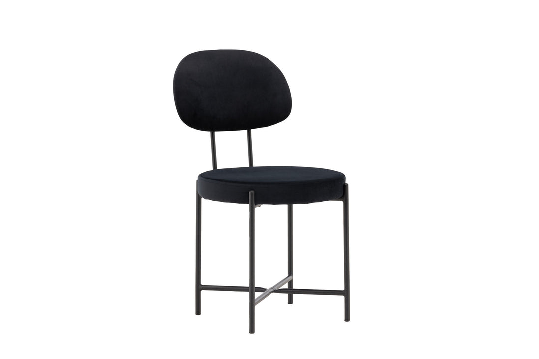 Venture Home Stella Dining Chair 2-pack - Black / Black Velvet