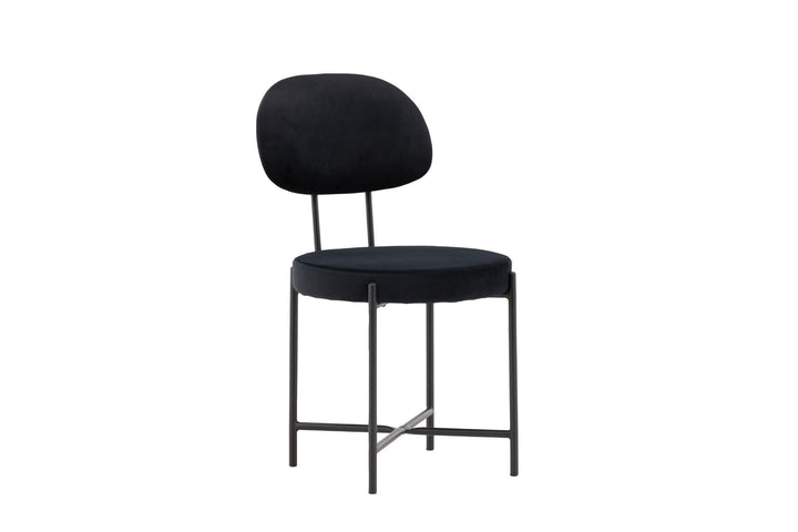 Venture Home Stella Dining Chair 2-pack - Black / Black Velvet