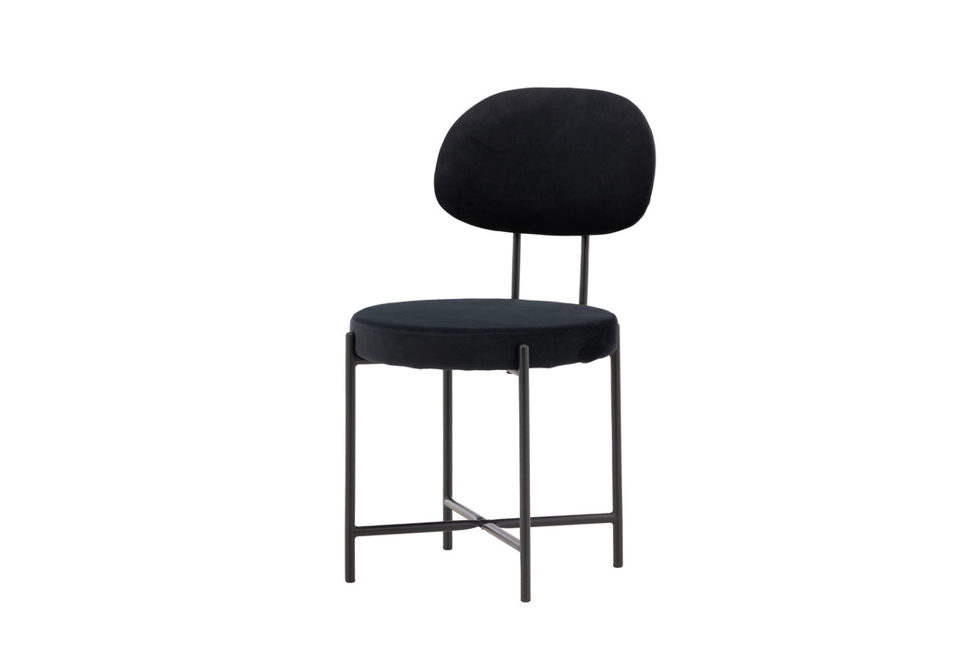 Venture Home Stella Dining Chair 2-pack - Black / Black Velvet