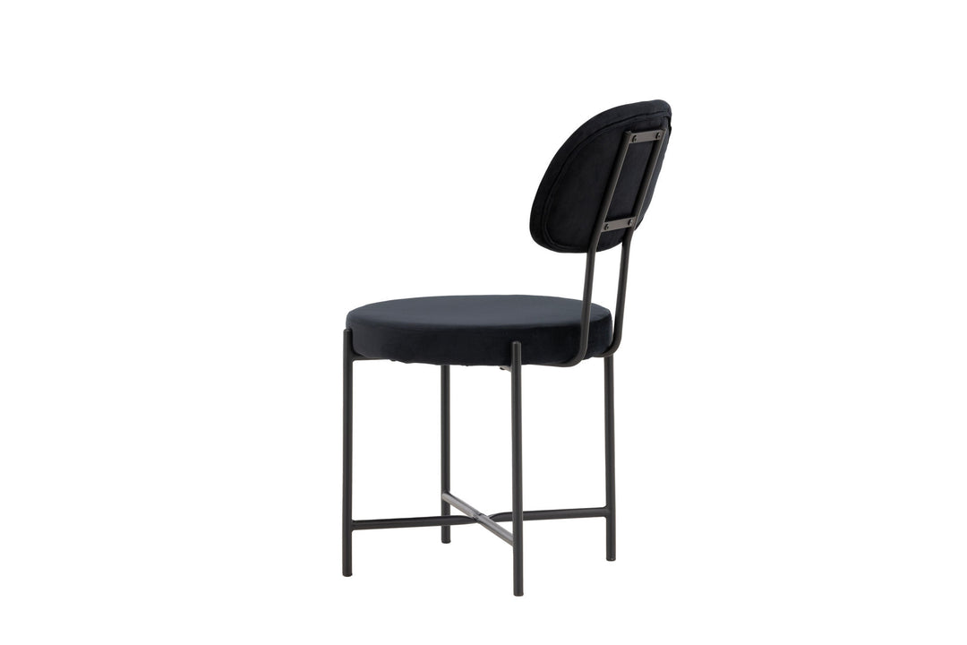 Venture Home Stella Dining Chair 2-pack - Black / Black Velvet