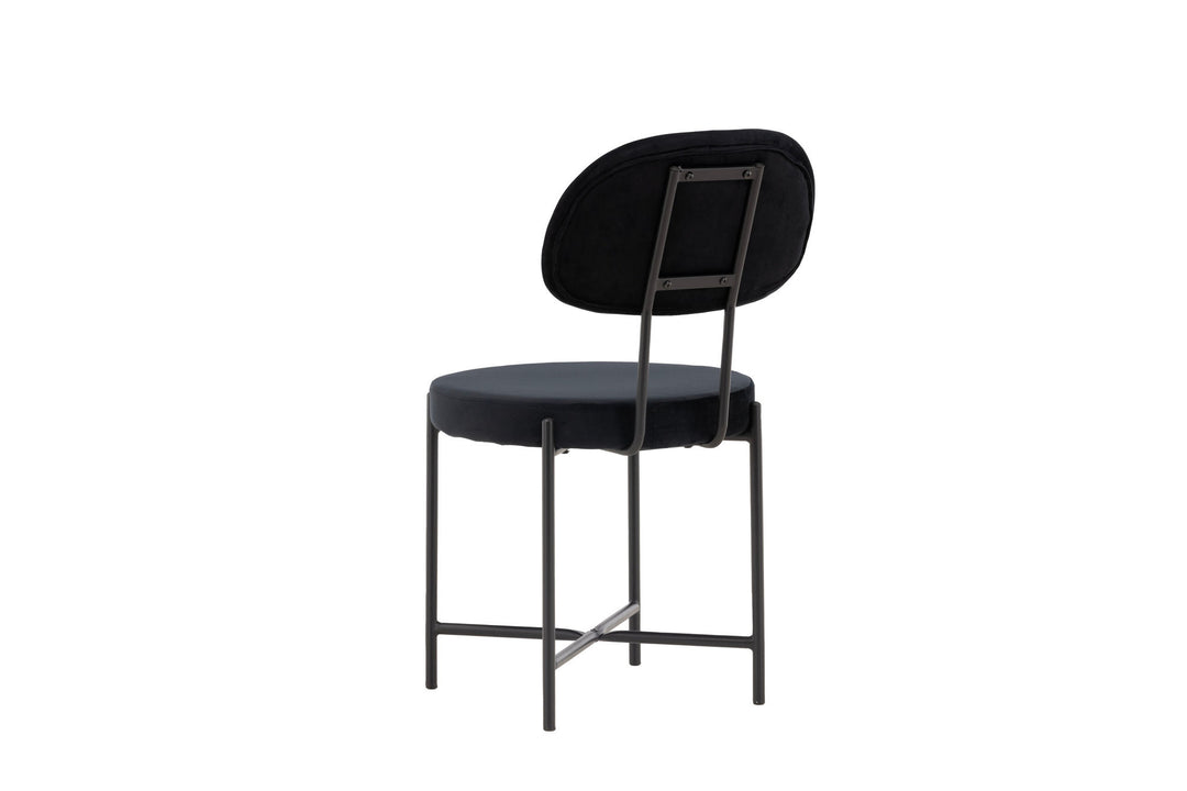 Venture Home Stella Dining Chair 2-pack - Black / Black Velvet