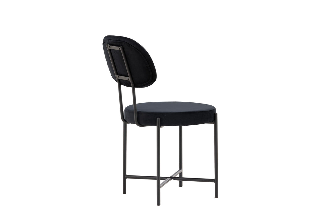 Venture Home Stella Dining Chair 2-pack - Black / Black Velvet