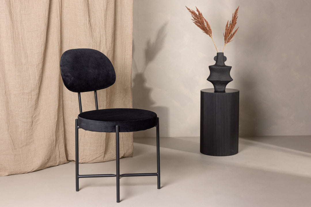Venture Home Stella Dining Chair 2-pack - Black / Black Velvet