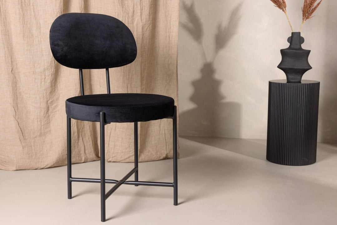 Venture Home Stella Dining Chair 2-pack - Black / Black Velvet