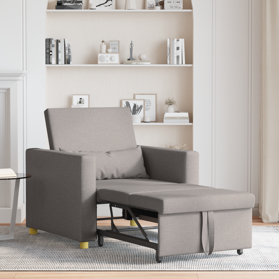 Utrækkelig sovesofa enkelt Gråbrun 90 x 165 x 87 cm Stof