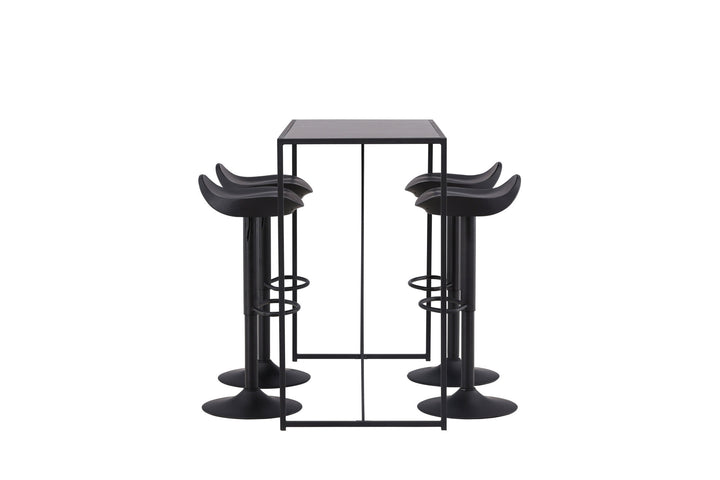 Venture Home Brea Bar Table - Black / Black MDF +Adesto Bar Chair - Black / Matte black ABS _4