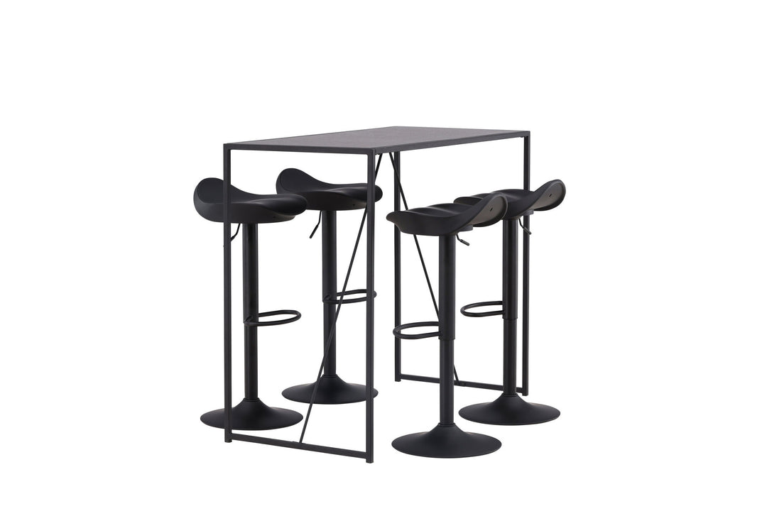 Venture Home Brea Bar Table - Black / Black MDF +Adesto Bar Chair - Black / Matte black ABS _4