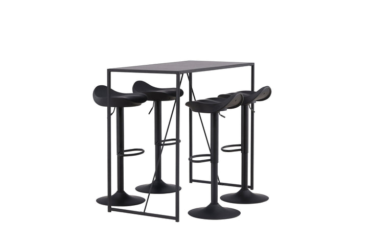 Venture Home Brea Bar Table - Black / Black MDF +Adesto Bar Chair - Black / Matte black ABS _4