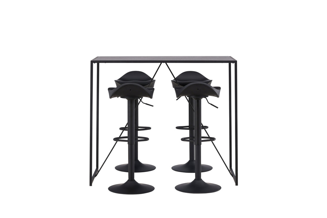 Venture Home Brea Bar Table - Black / Black MDF +Adesto Bar Chair - Black / Matte black ABS _4