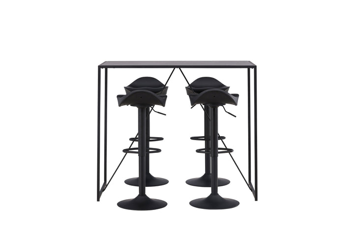 Venture Home Brea Bar Table - Black / Black MDF +Adesto Bar Chair - Black / Matte black ABS _4
