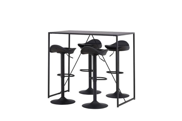 Venture Home Brea Bar Table - Black / Black MDF +Adesto Bar Chair - Black / Matte black ABS _4