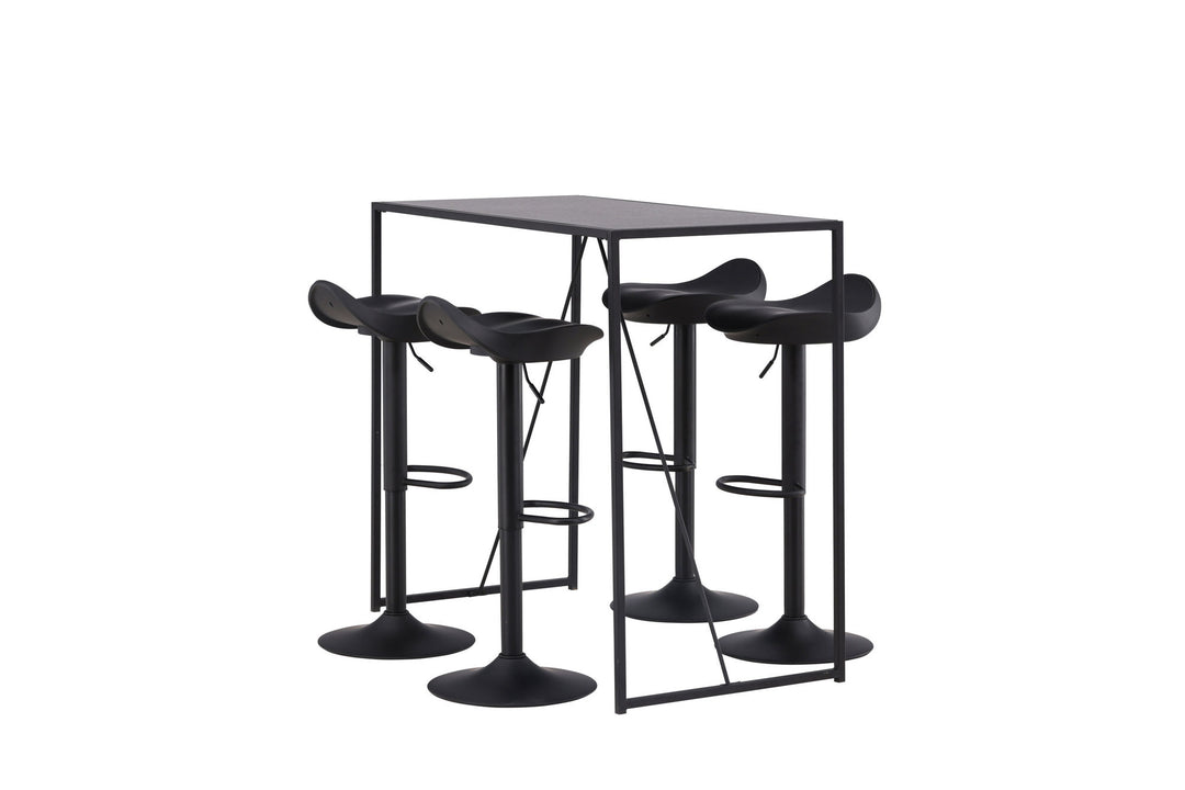 Venture Home Brea Bar Table - Black / Black MDF +Adesto Bar Chair - Black / Matte black ABS _4