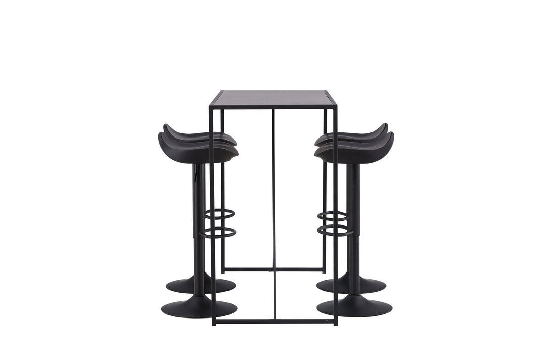 Venture Home Brea Bar Table - Black / Black MDF +Adesto Bar Chair - Black / Matte black ABS _4