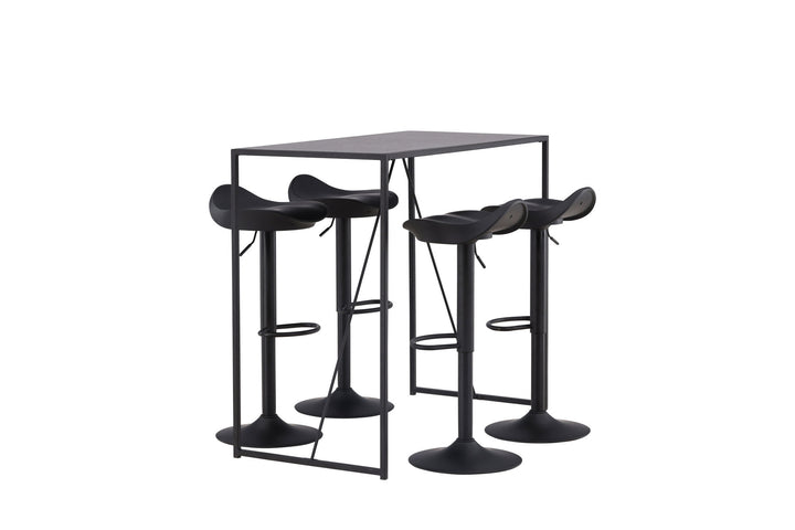 Venture Home Brea Bar Table - Black / Black MDF +Adesto Bar Chair - Black / Matte black ABS _4