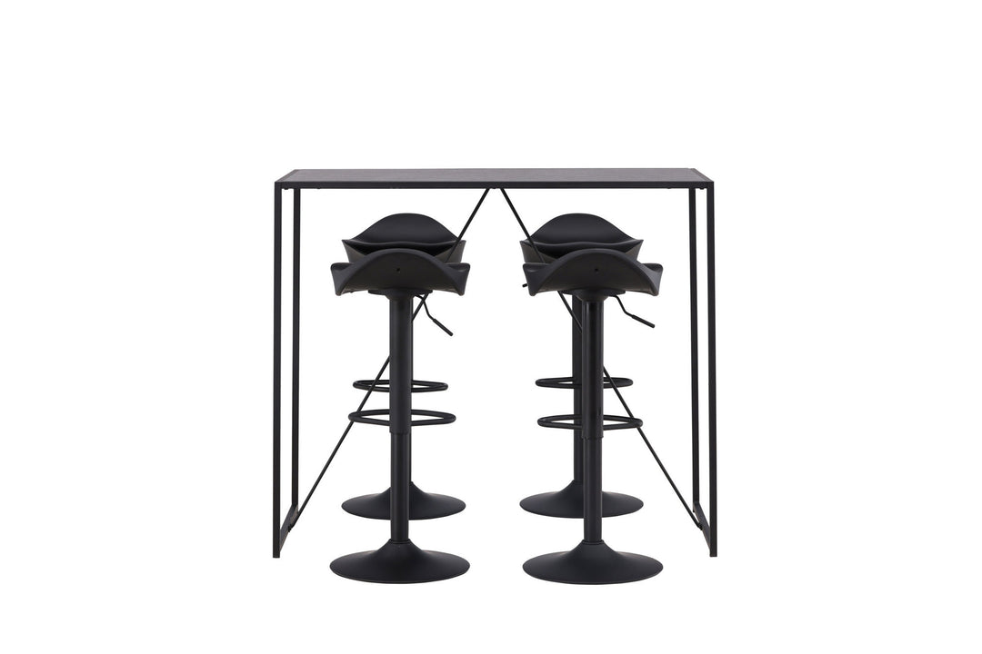 Venture Home Brea Bar Table - Black / Black MDF +Adesto Bar Chair - Black / Matte black ABS _4