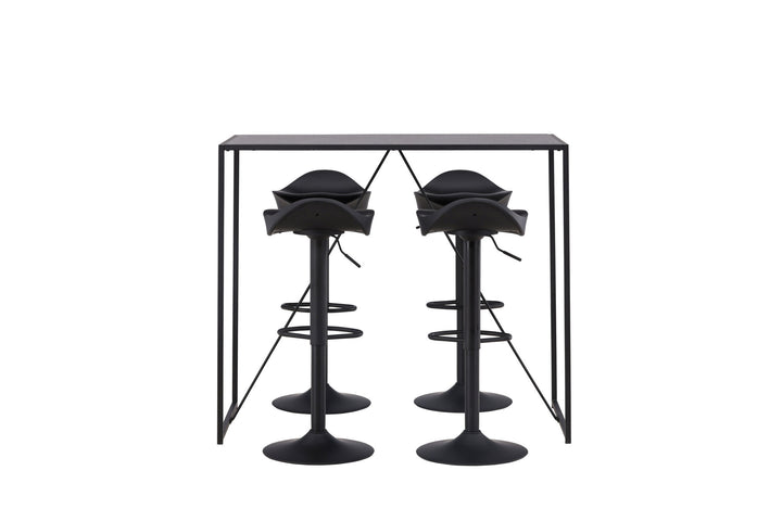 Venture Home Brea Bar Table - Black / Black MDF +Adesto Bar Chair - Black / Matte black ABS _4