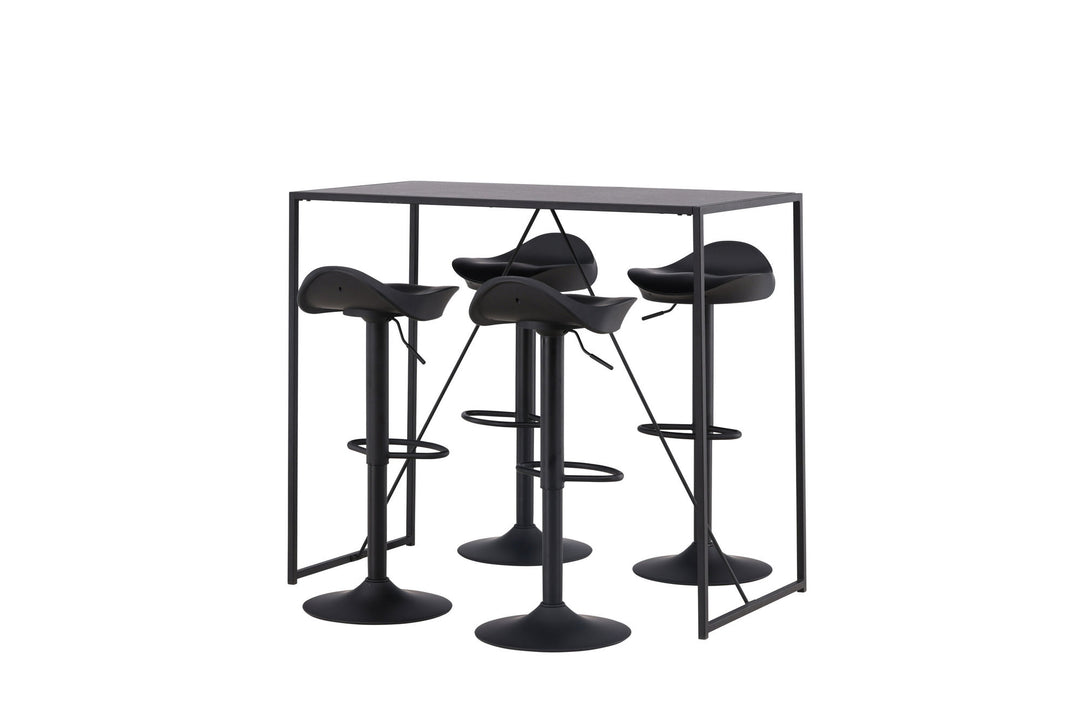 Venture Home Brea Bar Table - Black / Black MDF +Adesto Bar Chair - Black / Matte black ABS _4