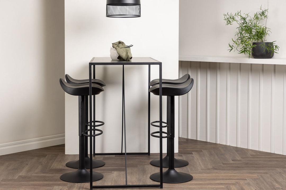 Venture Home Brea Bar Table - Black / Black MDF +Adesto Bar Chair - Black / Matte black ABS _4