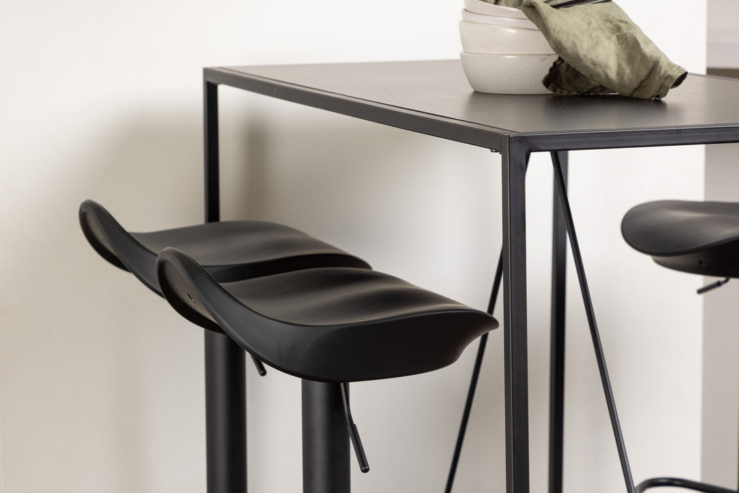 Venture Home Brea Bar Table - Black / Black MDF +Adesto Bar Chair - Black / Matte black ABS _4