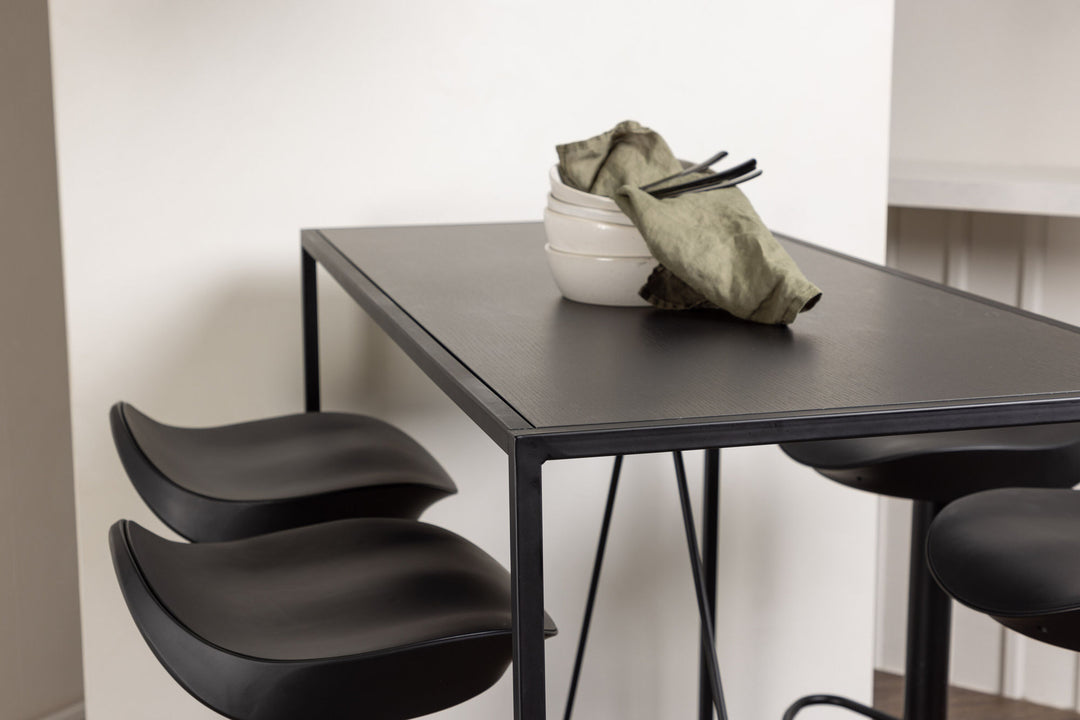 Venture Home Brea Bar Table - Black / Black MDF +Adesto Bar Chair - Black / Matte black ABS _4