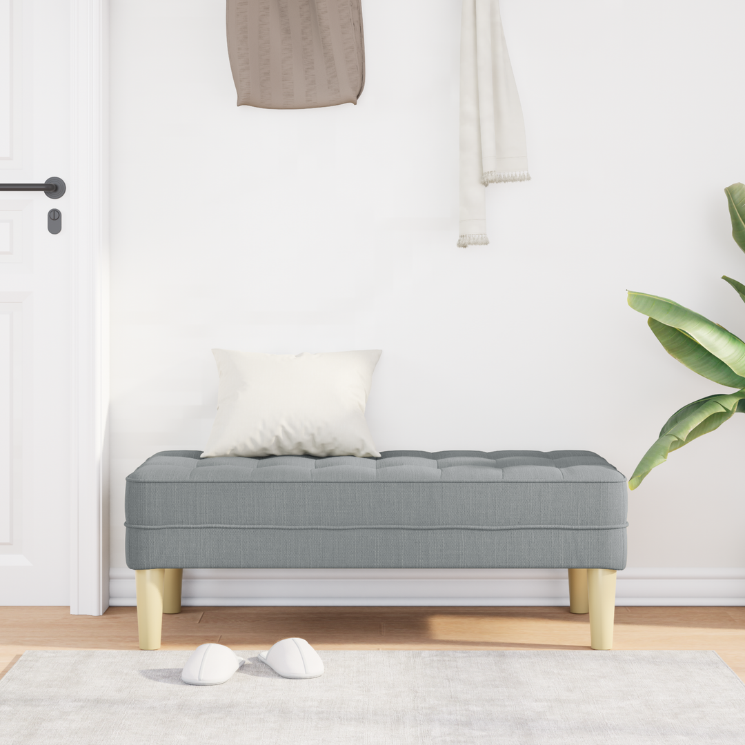 bænk med pude Lysegrå 113 x 57 x 39 cm Stof