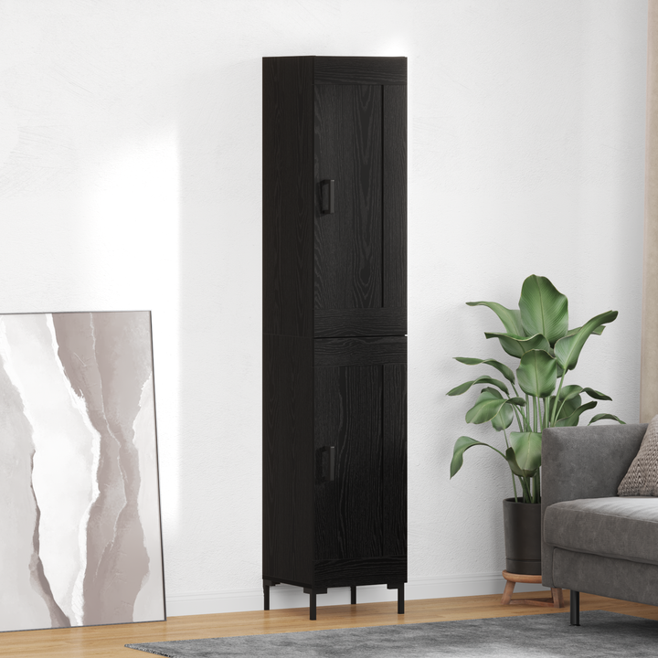 Highboard Sort eg 34,5 x 34 x 180 cm Konstrueret træ