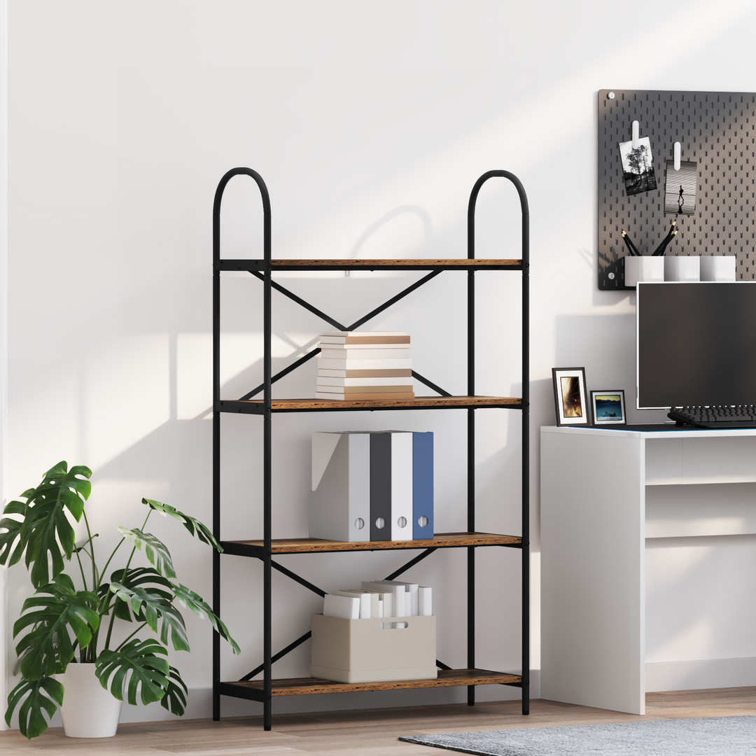 Bogreol Gammelt træ 80 x 30 x 146 cm Konstrueret træ