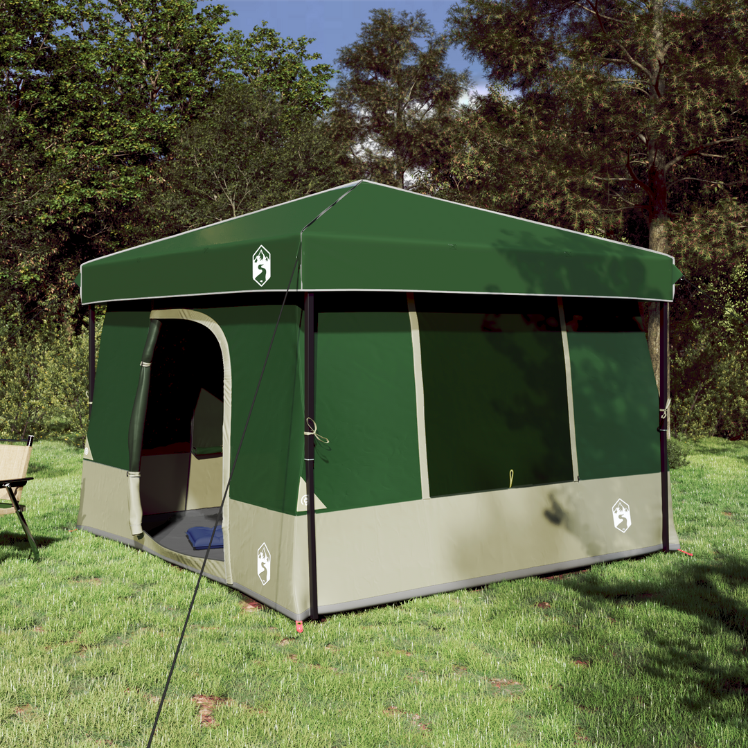 Camping Telt Sæt med tag 2 pcs Grøn Taffeta og Stof