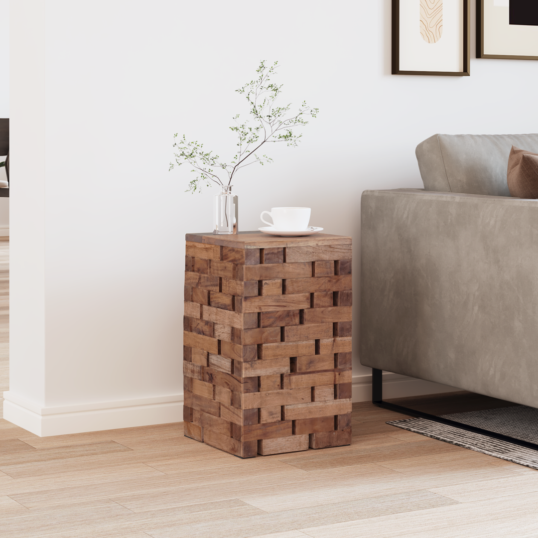 Taburet Naturfarvet 29 x 29 x 48 cm Massivt genbrugstræ