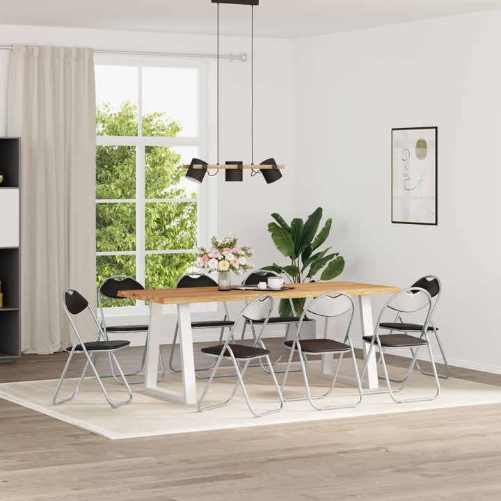 Sammenklappelig stol 8 pcs Sort og grå 48 x 43,5 x 81 cm