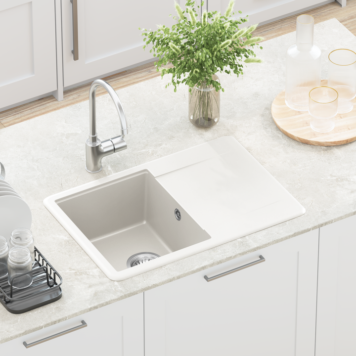 Vask Hvid 670 x 460 mm 80% Kvarts og 20% Resin