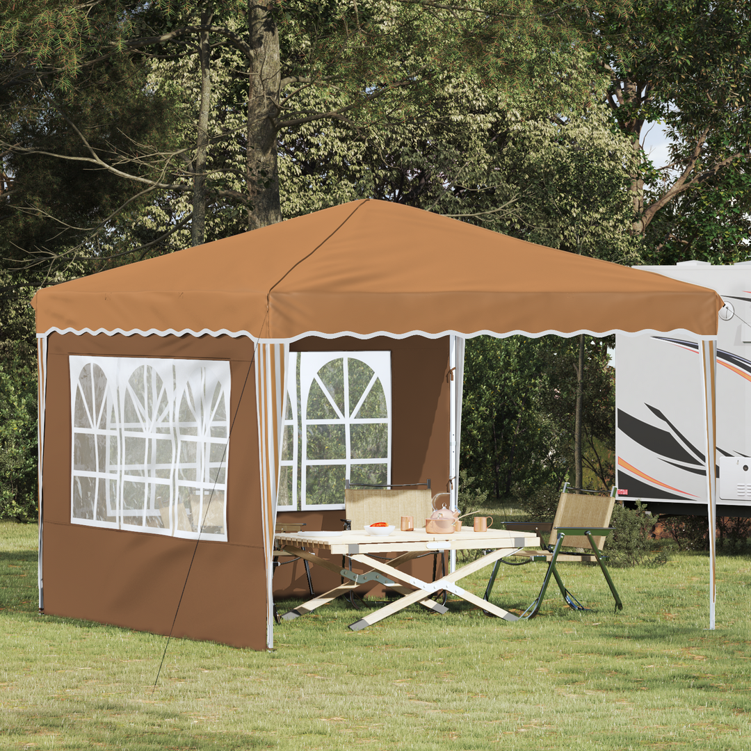 Pop-up Festtelt 288 x 288 x 245 cm Beige Oxford stof