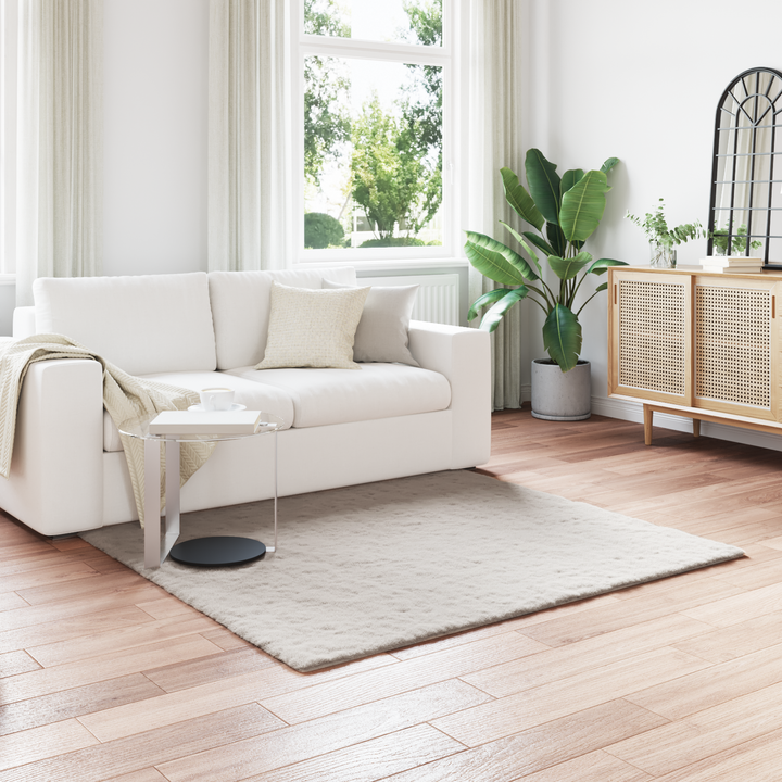 Skridsikker tæppe af kunstig kaninpels OLITE Beige 160 x 160 cm