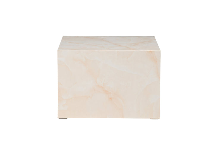 Venture Home York Low Sofa Table - Light Yellow / Marble Look MDF