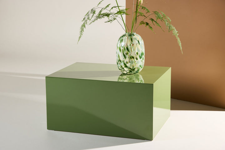 Venture Home York Low Sofa Table - Dark Green / Glossy Look MDF
