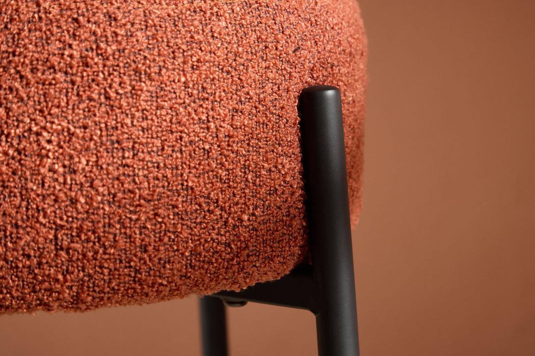 Venture Home Tucson Bar Chair - Black Legs / Roasty Boucle