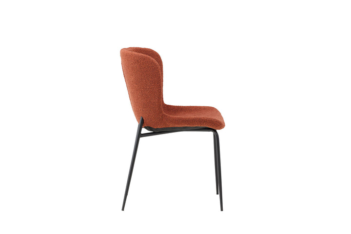 Venture Home Modesto Dining Chair 2-pack - Black Legs / Roasty Boucle