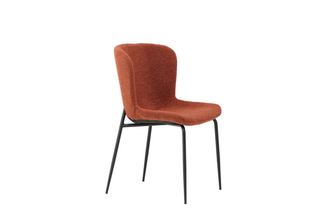 Venture Home Modesto Dining Chair 2-pack - Black Legs / Roasty Boucle