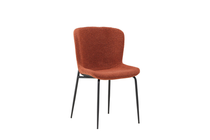 Venture Home Modesto Dining Chair 2-pack - Black Legs / Roasty Boucle
