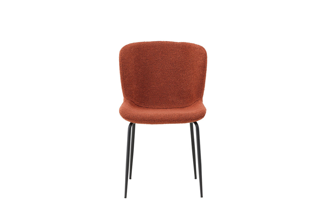 Venture Home Modesto Dining Chair 2-pack - Black Legs / Roasty Boucle