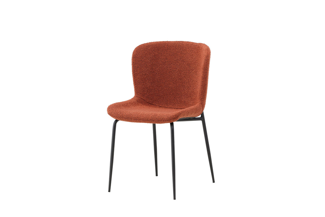Venture Home Modesto Dining Chair 2-pack - Black Legs / Roasty Boucle
