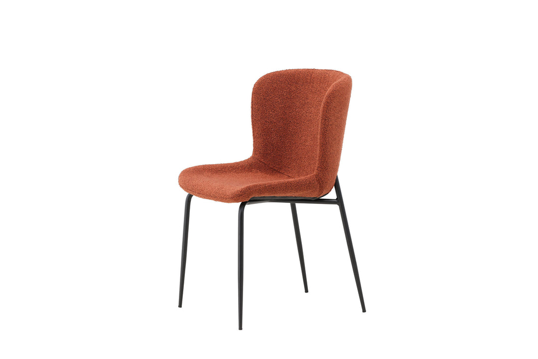 Venture Home Modesto Dining Chair 2-pack - Black Legs / Roasty Boucle